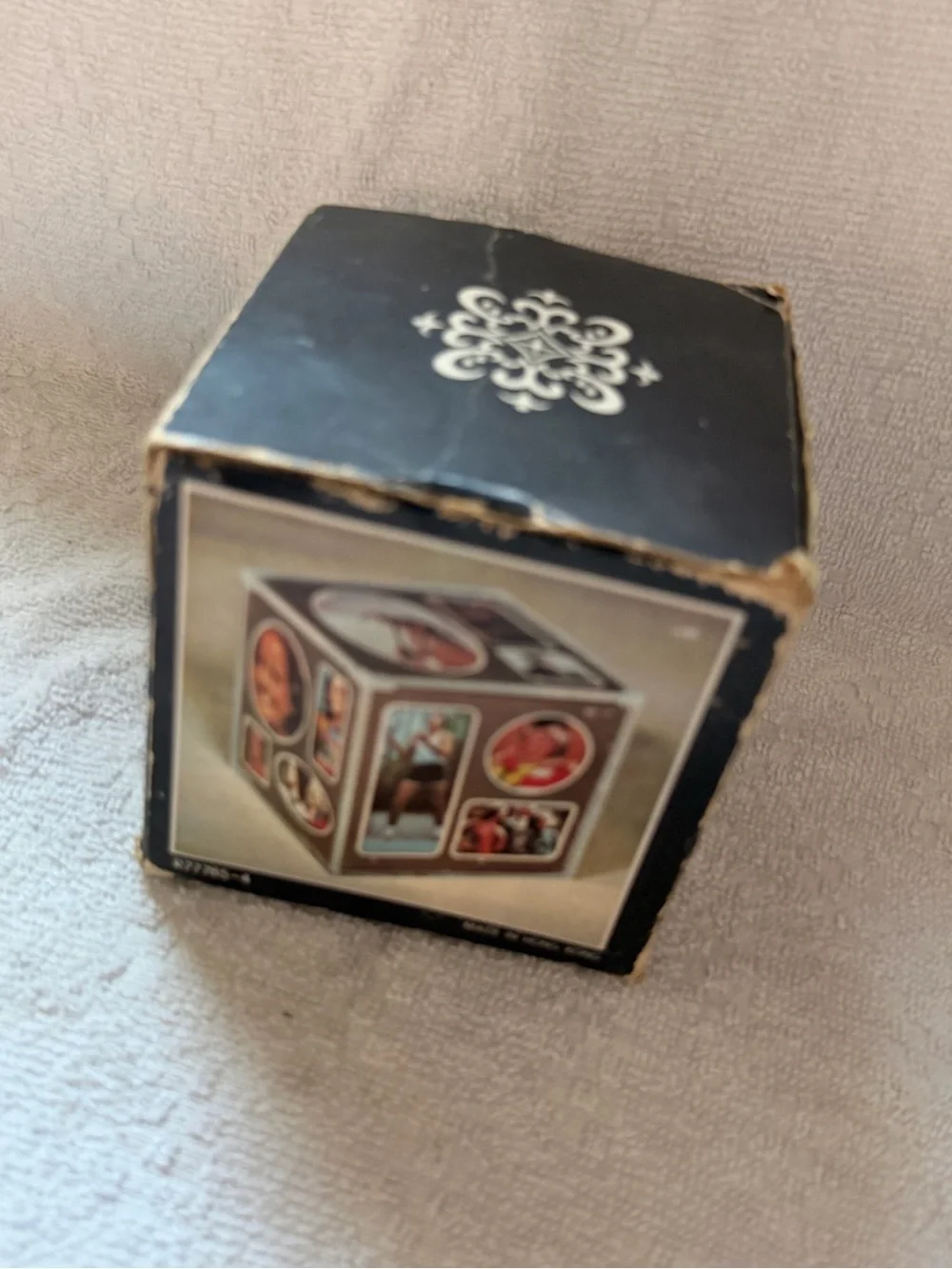 Black Decorative Photo Cube Picture Frame - Classic Black Cube